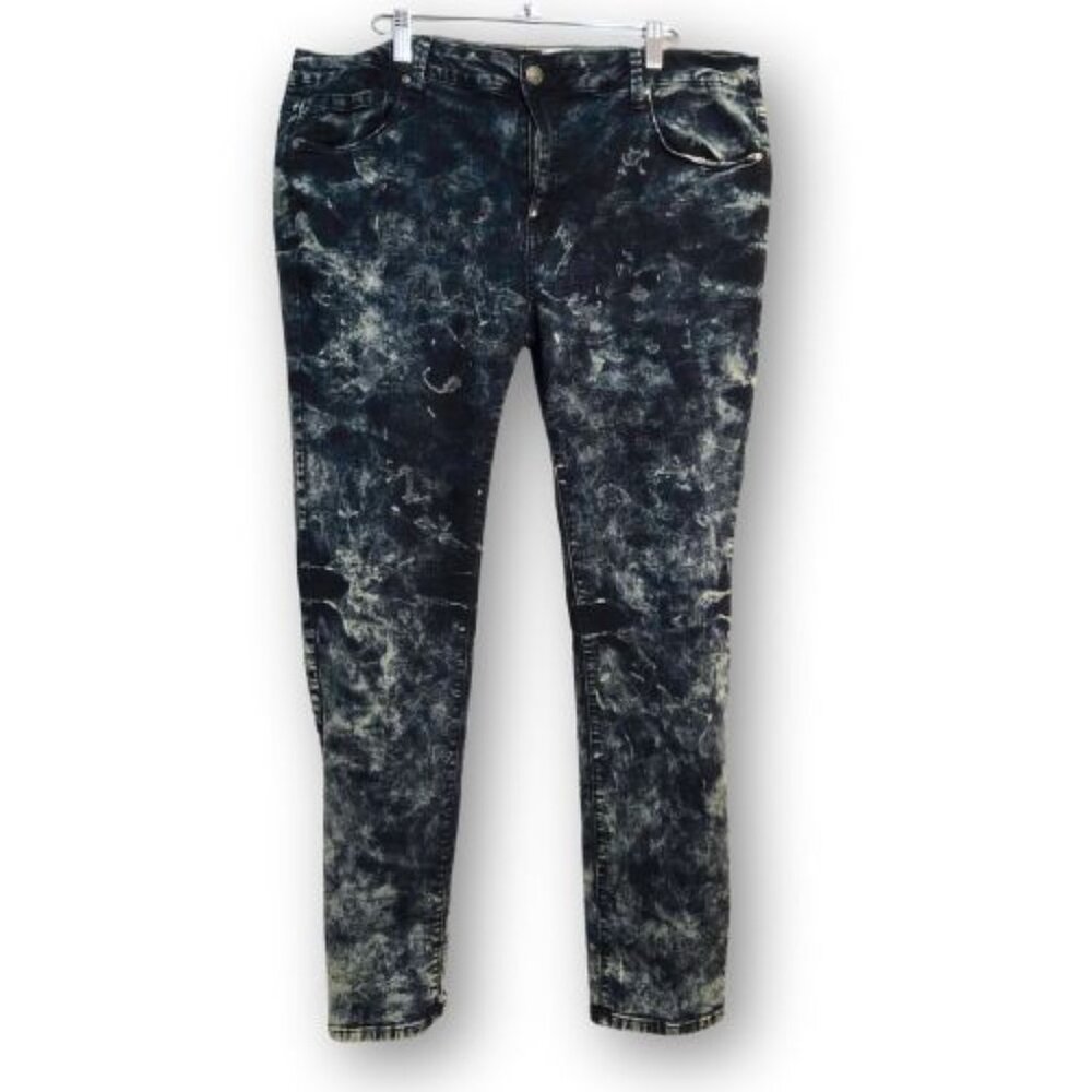 Blue Rope Denim Women's Size 20 Stretch Tie Dyed 5 Pocket Indigo Blue Jeans
